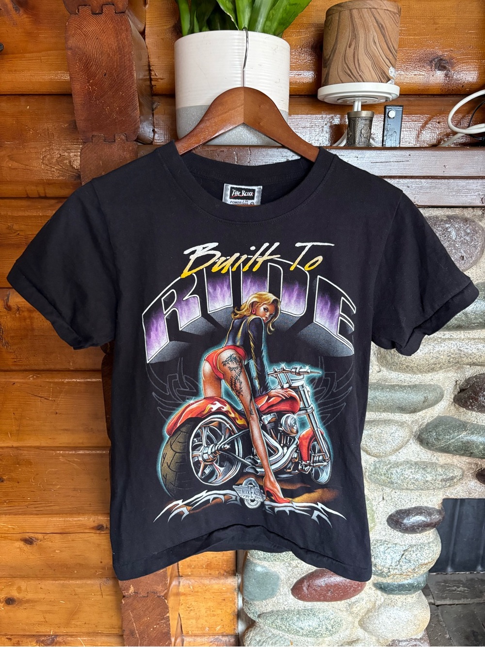 Vintage Rock Eagle Built To Ride Motorcycle Single Stitch T-Shirt Size S